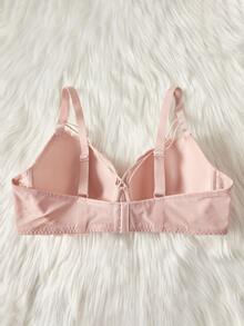 Plus Floral Lace Underwire Bra - Pink - View 2