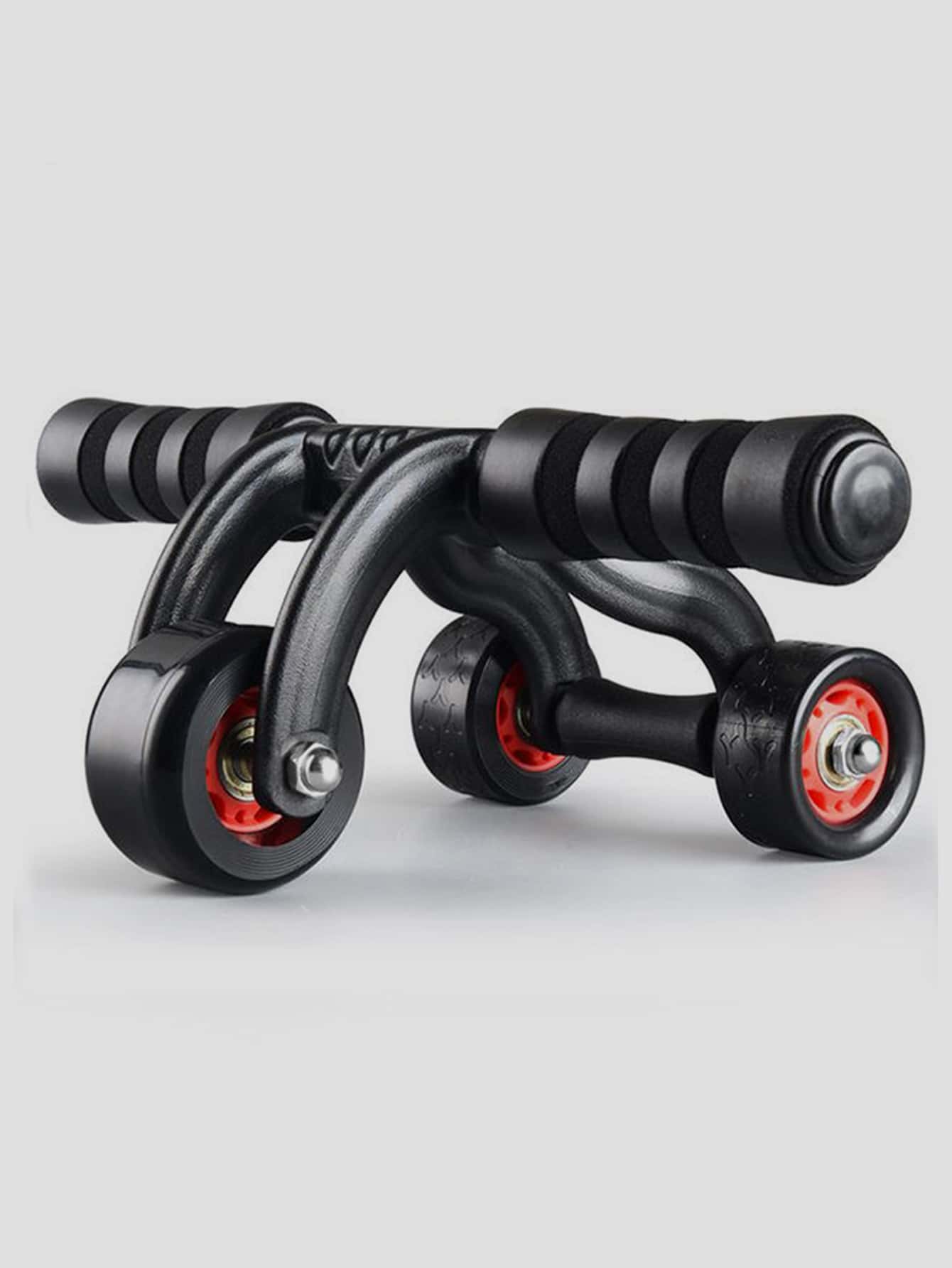 1pc 3 Wheel Abdominal Roller - Black - View 1