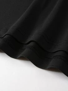 Manfinity Men Bear & Letter Graphic Tee & Shorts - Black - View 8