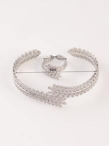 strass folha decoração Pulseira de manguito & Anel de manguito