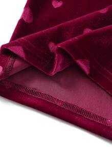 Toddler Girls Heart Print Snug Fit PJ Set - Burgundy - View 6