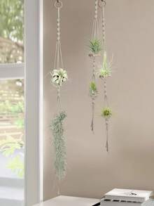 1pc Braided Detail Plant Hanger Without Flowerpot - Beige - View 3