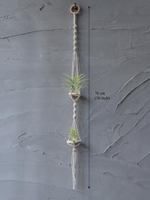 1pc Braided Detail Plant Hanger Without Flowerpot - Beige - View 5