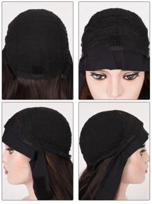 Long Straight Synthetic Wig With Headband - Multicolor - View 3