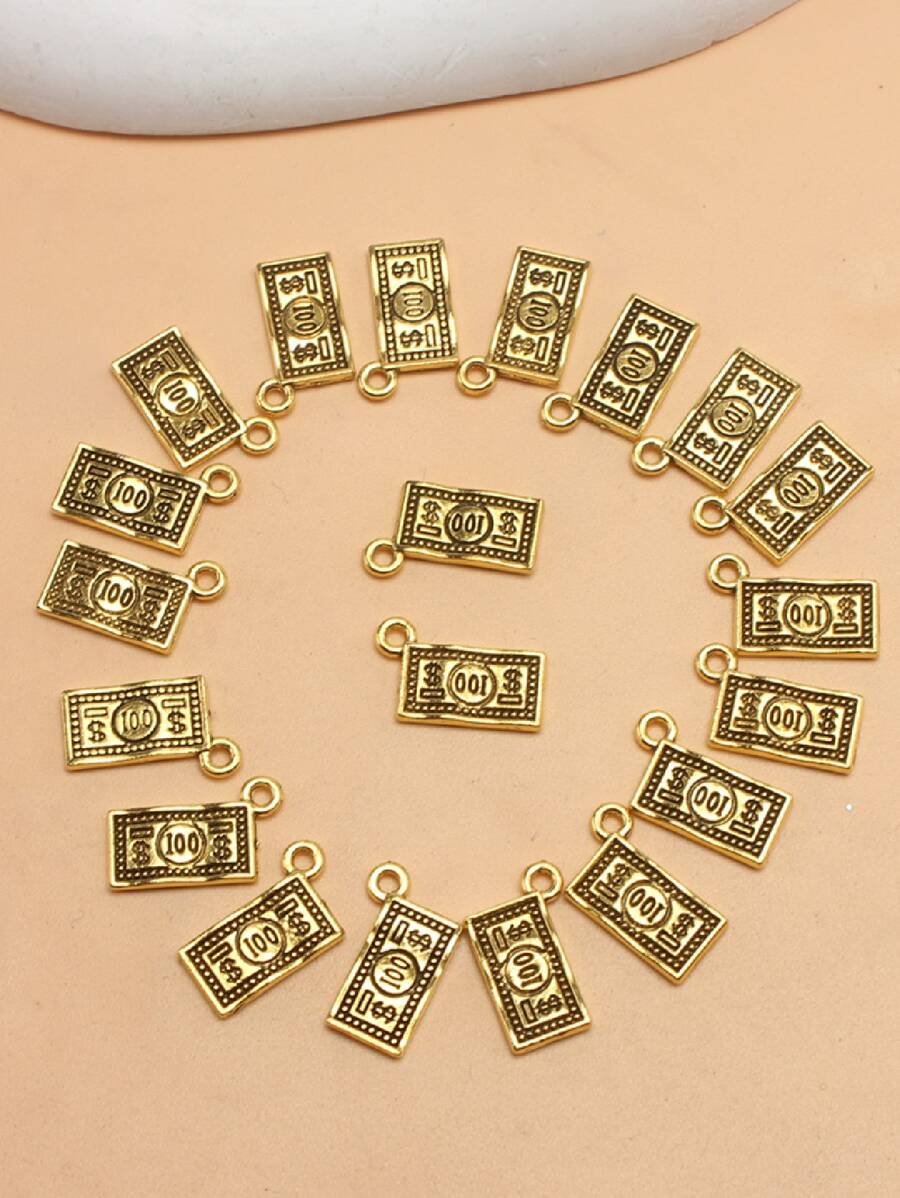 20pcs Dollar DIY Pendant - Yellow Gold - View 1