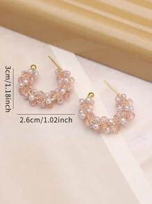 Bông tai stud - Hồng - Xem 3