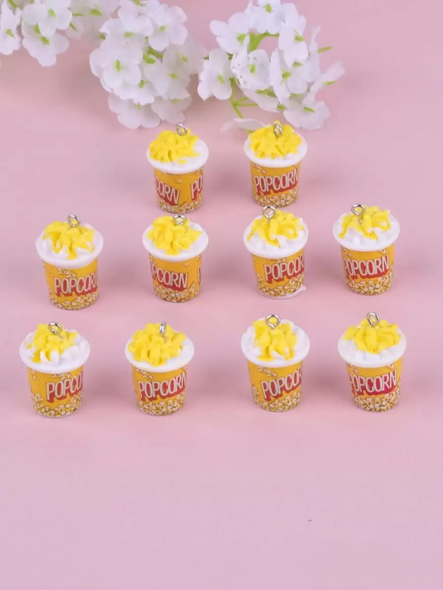 10 chiếc mặt dây chuyền tự làm bằng nhựa mô phỏng bỏng ngô - Nhiều màu - Xem 1