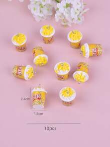 10 chiếc mặt dây chuyền tự làm bằng nhựa mô phỏng bỏng ngô - Nhiều màu - Xem 3