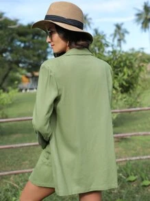 SHEIN LUNE 西裝領雙排釦西裝外套 - 薄荷綠 - 查看 2