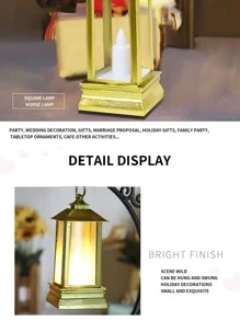 1 pieza Decoración vintage LED linterna - Amarillo - Ver 5