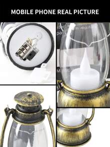 1 pieza Decoración vintage LED linterna - Óxido marrón - Ver 6