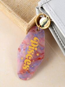 雙魚座字母圖案幾何吊墜鑰匙圈 - 彩色 - 查看 3