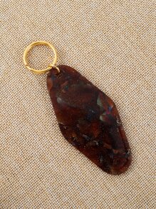 1入組女士字母圖形幾何吊飾鑰匙扣用於裝飾 - 棕色 - 查看 2