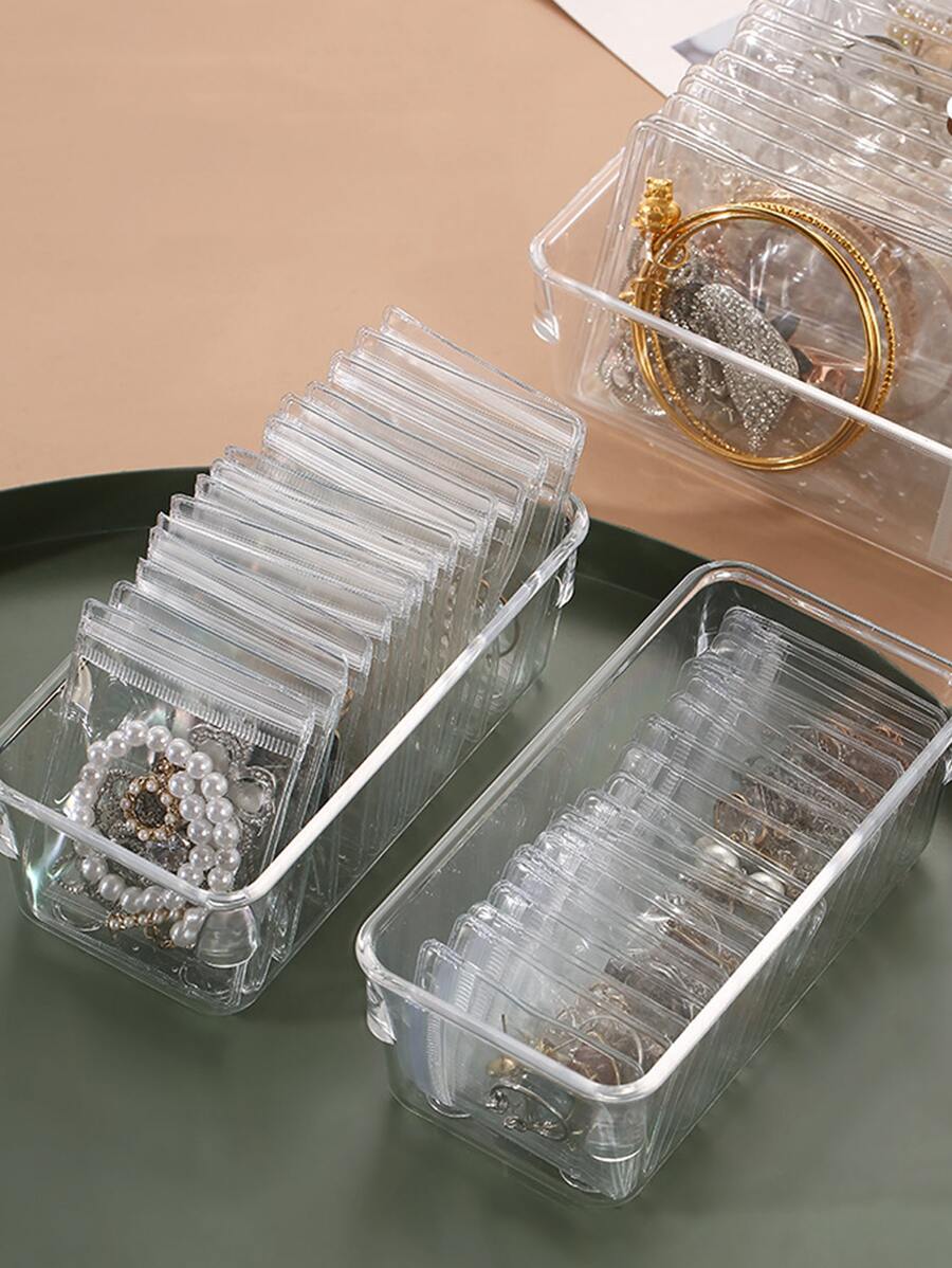 20 piezas Bolsa de almacenamiento de joyas y caja de almacenamiento de 1 pieza - transparente - Ver 1