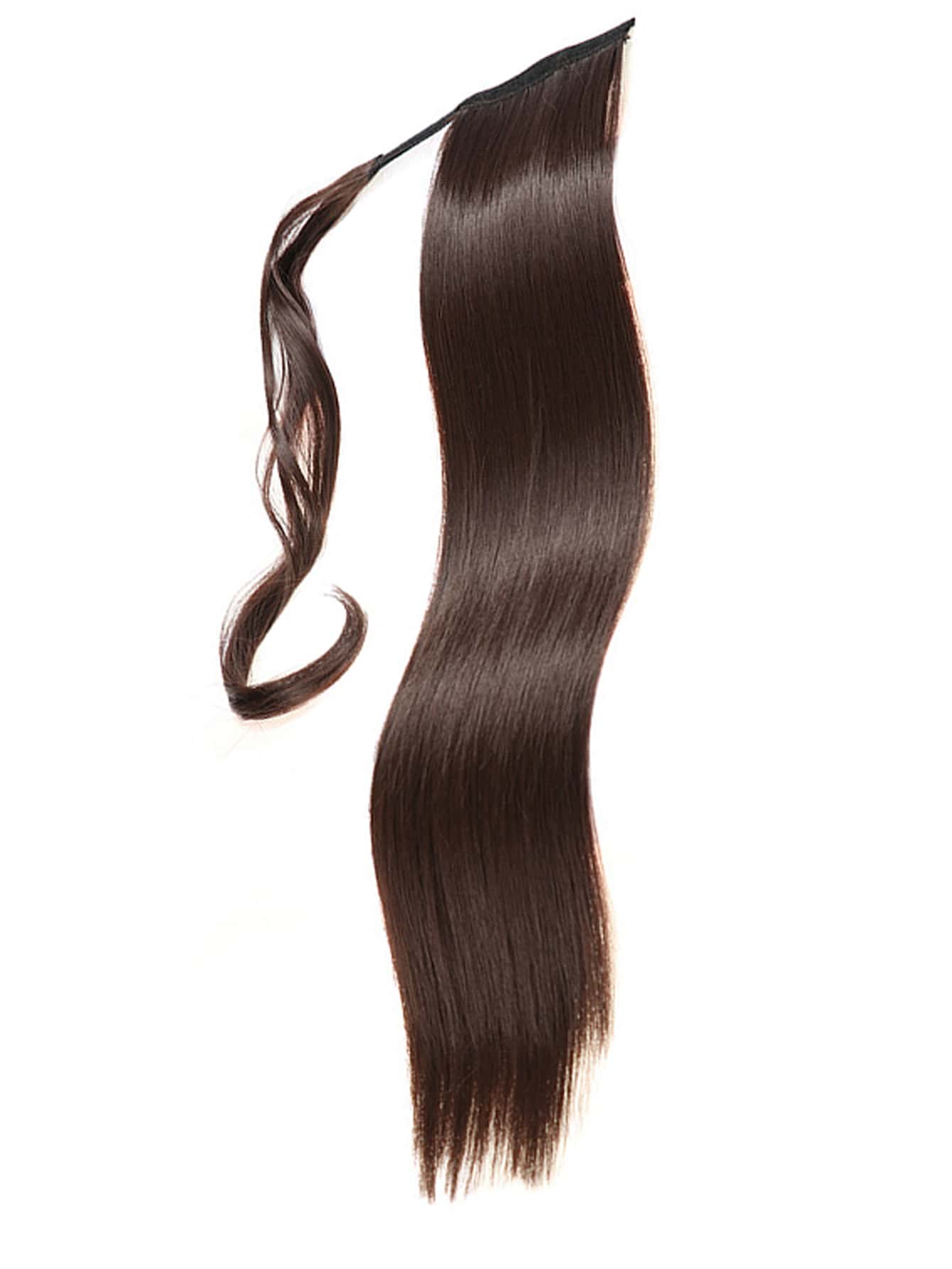Long Straight Ponytail Synthetic Hair Extension - Brown - View 1