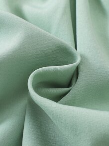 Niñas Vestido con bordado floral ribete con fruncido - Verde - Ver 4