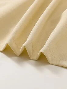 Niñas Vestido de cuadros ribete con fruncido de espalda con abertura de ojo - Albaricoque - Ver 4