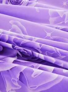 1 Họa Tiết Hoa Giường Váy, Chất Liệu Vải Hiện Đại Ren Viền Chăn Ga Giường Váy Cho Gia Đình - Màu tím - Xem 8