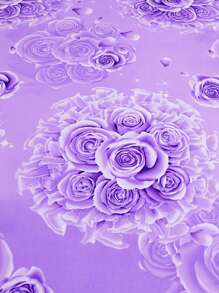 1 Họa Tiết Hoa Giường Váy, Chất Liệu Vải Hiện Đại Ren Viền Chăn Ga Giường Váy Cho Gia Đình - Màu tím - Xem 7