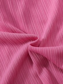 SHEIN 小女童翻蓋口袋連帽T恤連衣裙不附帶包 - 粉色 - 查看 6