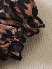 Toddler Girls Leopard Print Puff Sleeve Dress - Multicolor - View 3