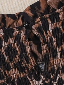 Toddler Girls Leopard Print Puff Sleeve Dress - Multicolor - View 4