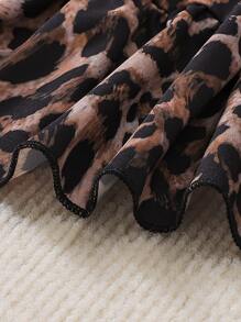 Toddler Girls Leopard Print Puff Sleeve Dress - Multicolor - View 5