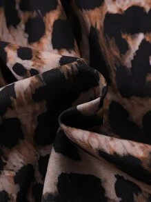 Toddler Girls Leopard Print Puff Sleeve Dress - Multicolor - View 6