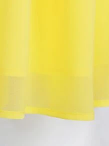 Hauture Đầm Mini Halter Crisscross hở lưng viền ren - Màu vàng - Xem 7