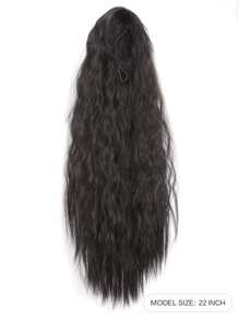 Medium Curly Ponytail Synthetic Hair Extension - Black - View 3