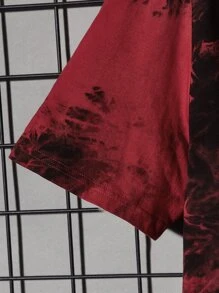 EASEVO Hombres Camiseta algodón de tie dye con estampado de expresión - Multicolor - Ver 3