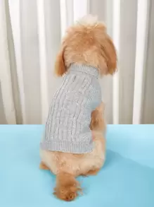 Christmas Solid Color Pet Sweater - Grey - View 1
