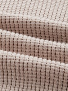 Manfinity Hombres Top unicolor de punto de malla - Caqui - Ver 5