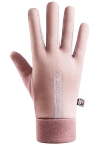 Sports Water Resistant Gloves - Pink - View 3