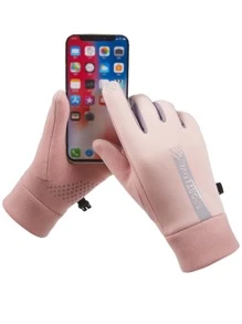 Sports Water Resistant Gloves - Pink - View 4