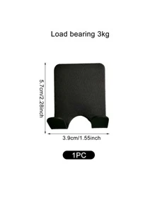 1pc Plain Wall Mounted Shaver Storage Rack - Black - View 5