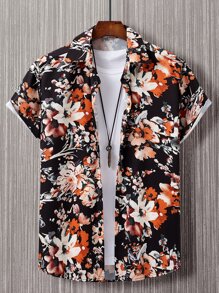 Manfinity RSRT Áo sơ mi Nam Nút phía trước Hoa Tất cả trên in Boho - Nhiều màu - Xem 3