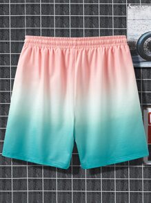 Manfinity Shorts de cintura con cordón y estilo ombre para hombre de ajuste holgado - Multicolor - Ver 2