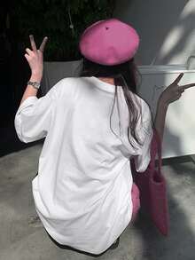 Slogan Graphic Drop Shoulder Oversized Tee, Unisex