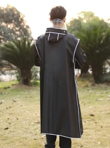 1入組抽繩連帽雨衣 - 黑色 - 查看 5