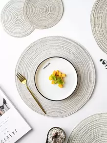 1 tấm lót tròn trơn - Màu be - Xem 1