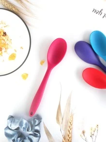 1 pieza Cuchara de color al azar de silicona - Multicolor - Ver 1
