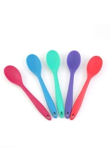 1 pieza Cuchara de color al azar de silicona - Multicolor - Ver 5