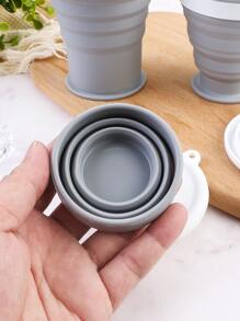 1入組可折疊矽膠杯子,北歐風矽膠水瓶適合旅行,戶外 - 灰色 - 查看 5