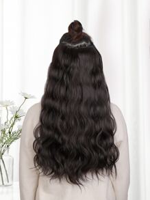 Extensión del pelo con clip largo rizado sintético - Negro - Ver 1