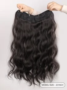 Extensión del pelo con clip largo rizado sintético - Negro - Ver 2