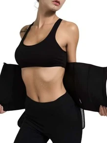 1pc Synthetic Rubber Sports Waist Belt Shapewear Waist Trainer Corset - Black - View 2