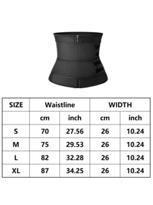 1pc Synthetic Rubber Sports Waist Belt Shapewear Waist Trainer Corset - Black - View 7