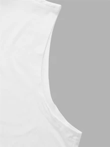 Manfinity Homme 男士素色背心上衣 - 白色 - 查看 4