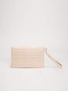 鱷魚壓紋翻蓋信封包